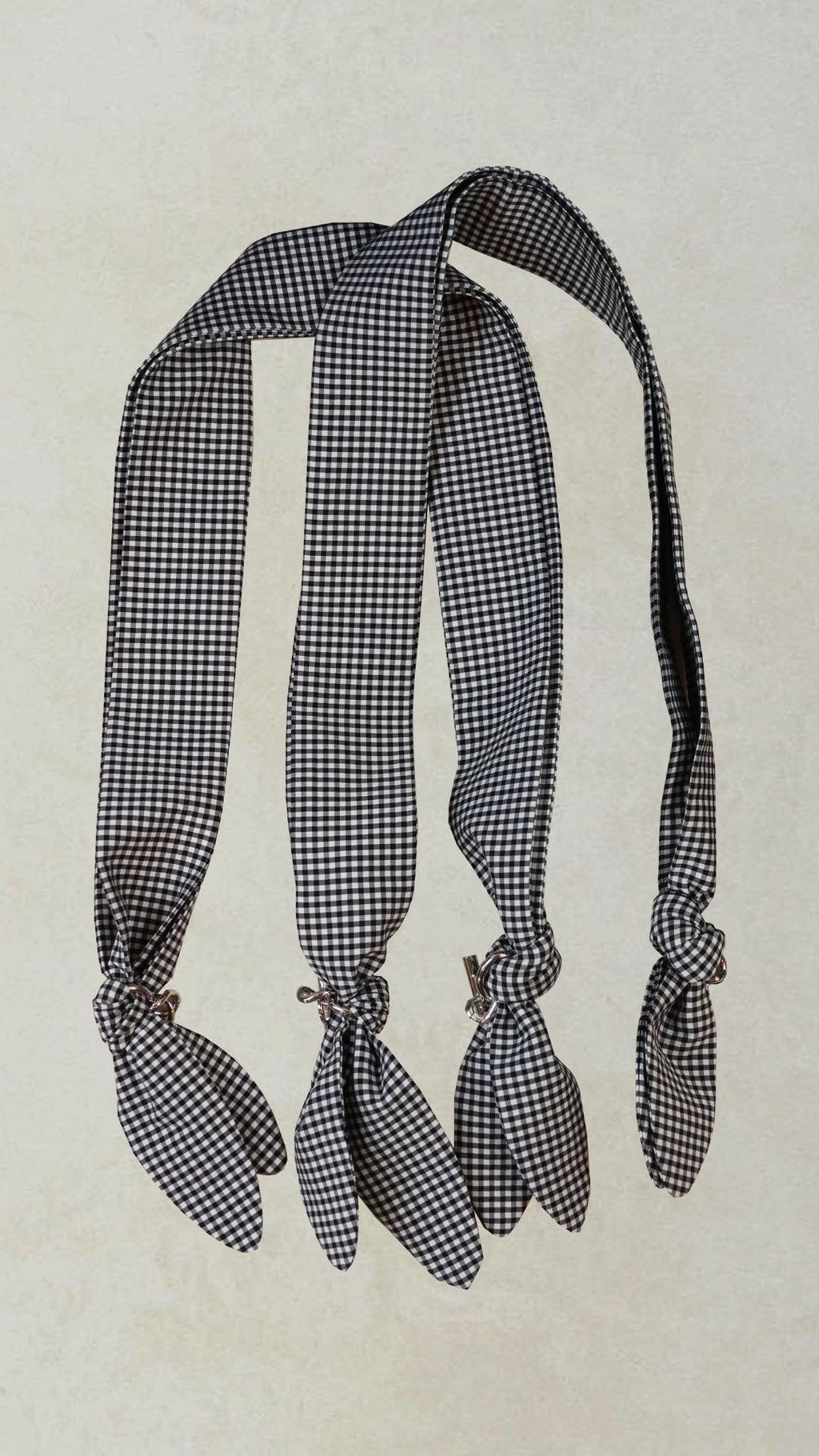 La paire de anses à noeuds - vichy noir et écru